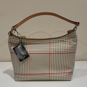 Ralph Lauren Beige and Red Checkered Shoulder Bag